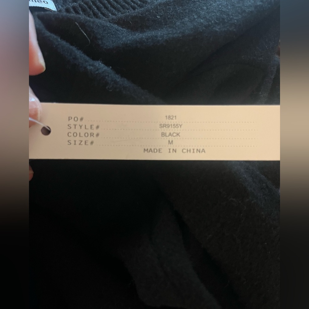 Sweet Romeo Ribbed Black Sweater - Picture 5 of 5